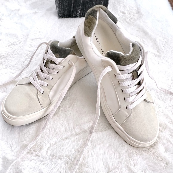 Sanctuary Daytripper Low Top Sneakers White with Camo Accent Size 6M - Picture 2 of 15